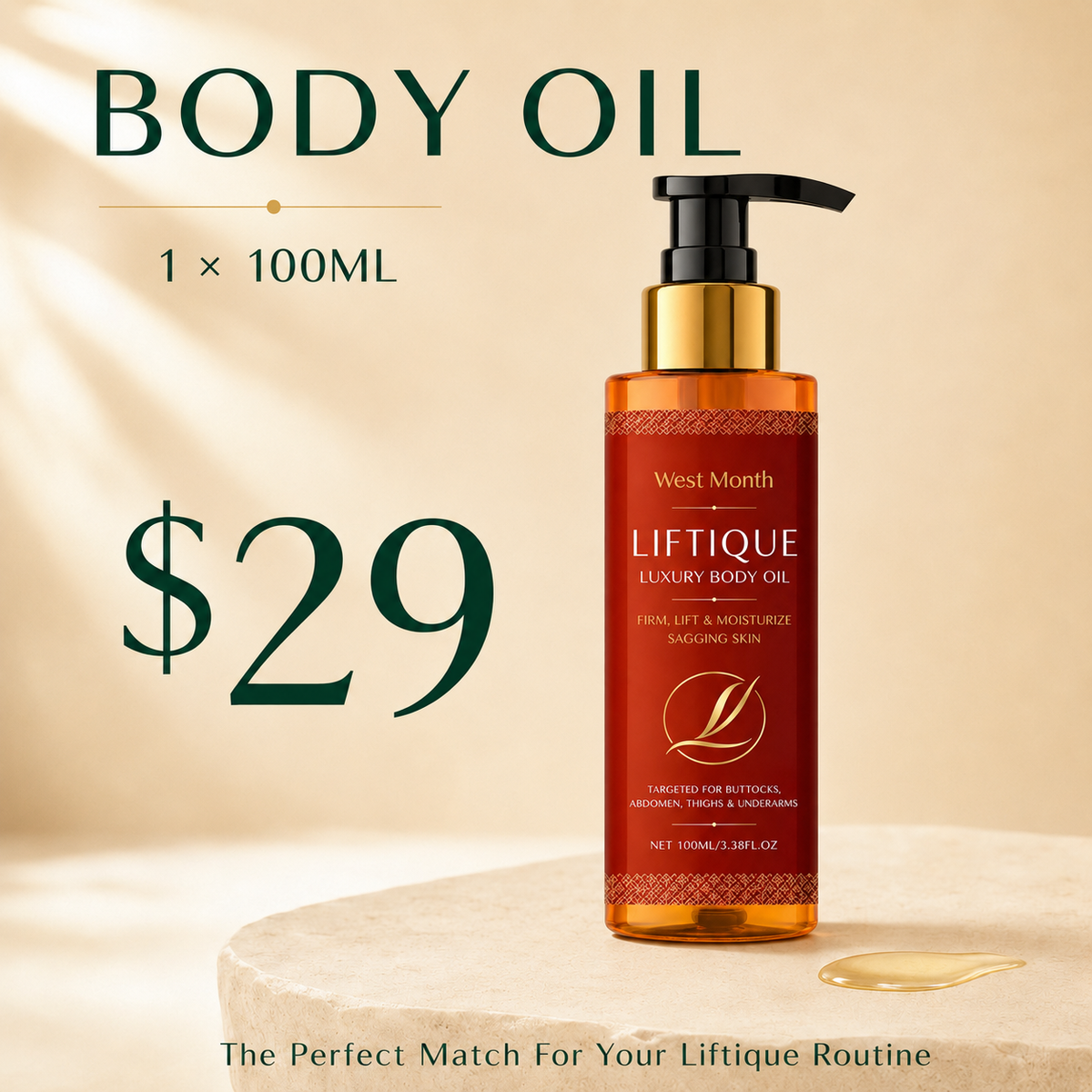 Liftique Cellulite Massage & Firming Body Oil